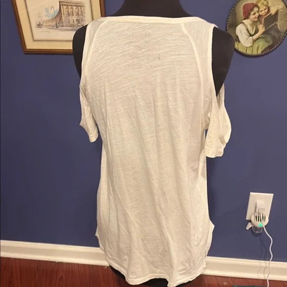 Lucky Brand White Graphic Woodstock Cold Shoulder Tank Top - Picture 5 of 6